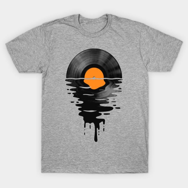 Vinyl LP Music Record Sunset Orange T-Shirt by Nerd_art